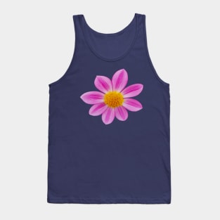 Pink Single Dahlia Flower Tank Top